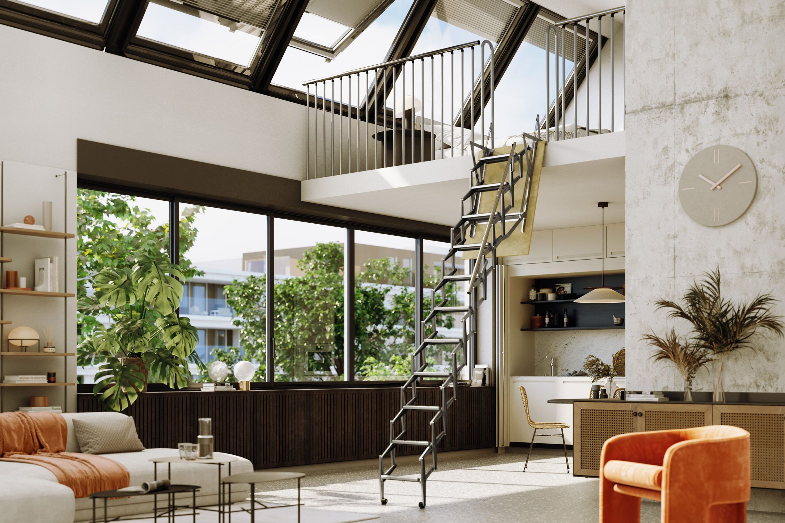 Escalera simplo loft 